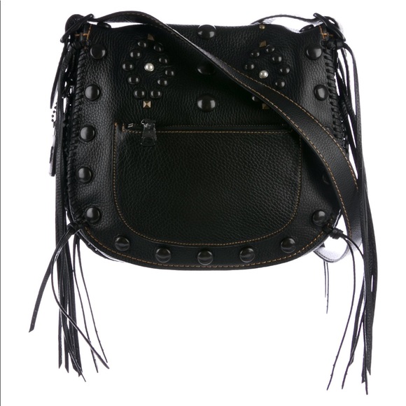 Coach Black Whipstitch Saddle Crossbody Purse - Picture 8 of 8